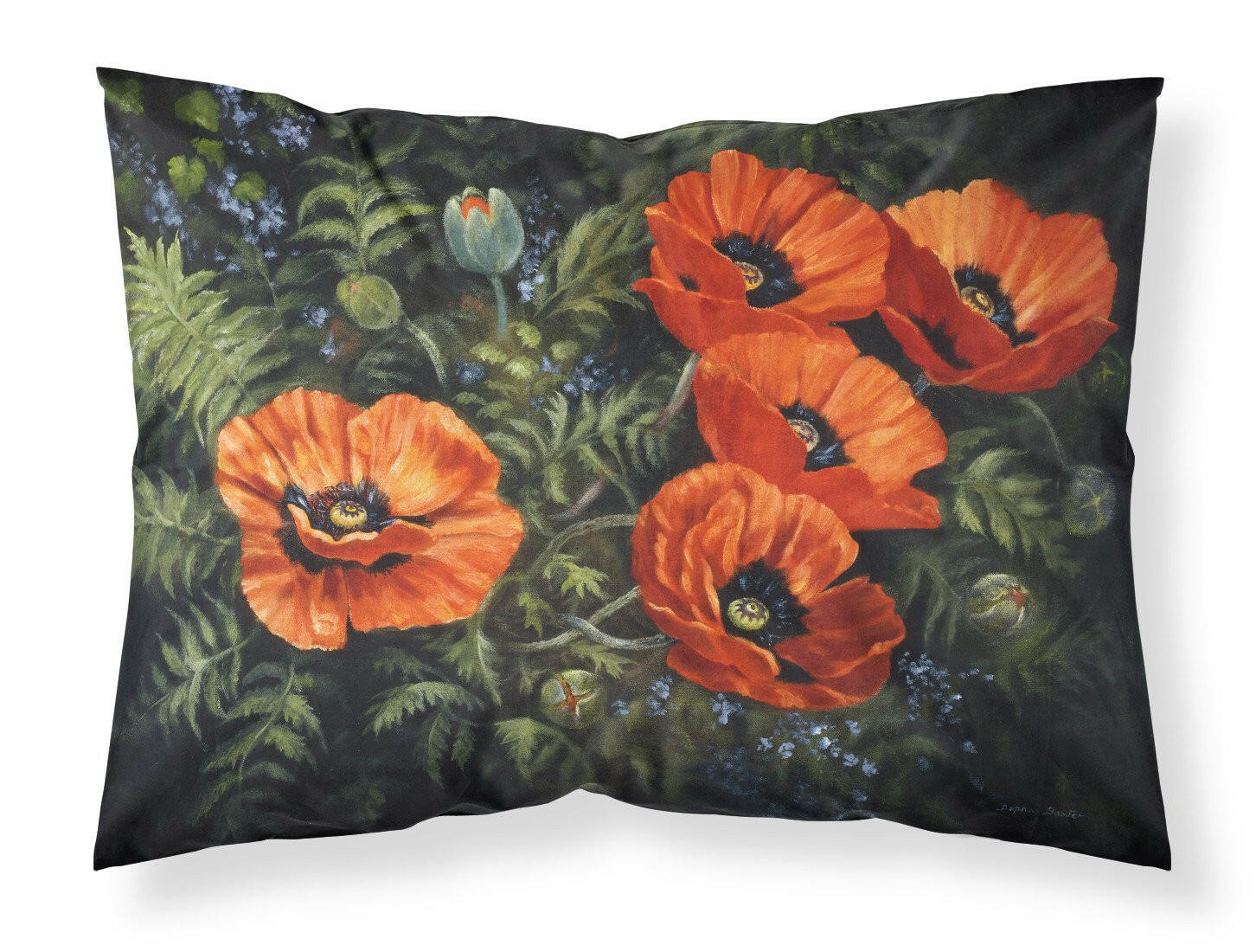 Poppies by Daphne Baxter Standard Pillowcase Lightweight Super Soft Easy Care Decorative Artwork Pillowcase, Standard