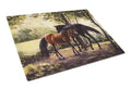 Horses by Daphne Baxter Cutting Board Tempered Glass Kitchen Cutting Surface, Heat Resistant Chopping, Non-Slip Feet, Food Prep & Serving