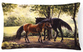 Horses by Daphne Baxter Decorative Throw Pillow 12x16 Indoor Outdoor Accent Cushion, Fabric Cover with Insert for Sofa, Bed, Porch & Living Room