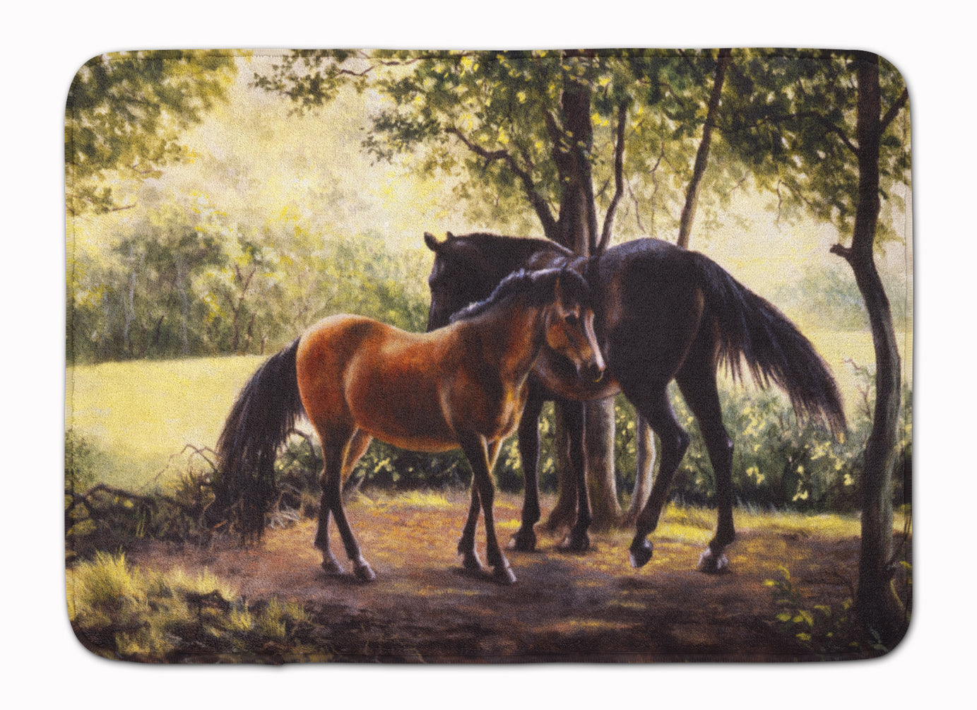 Horses by Daphne Baxter Memory Foam Kitchen Mat Machine Washable Anti-Fatigue Cushion Comfort Bath or Kitchen Rug