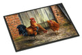 Rooster and Chickens by Daphne Baxter Doormat Indoor Outdoor 24H X 36W Front Door Mat Rugs for Entryway, Non Slip Washable Low Pile,