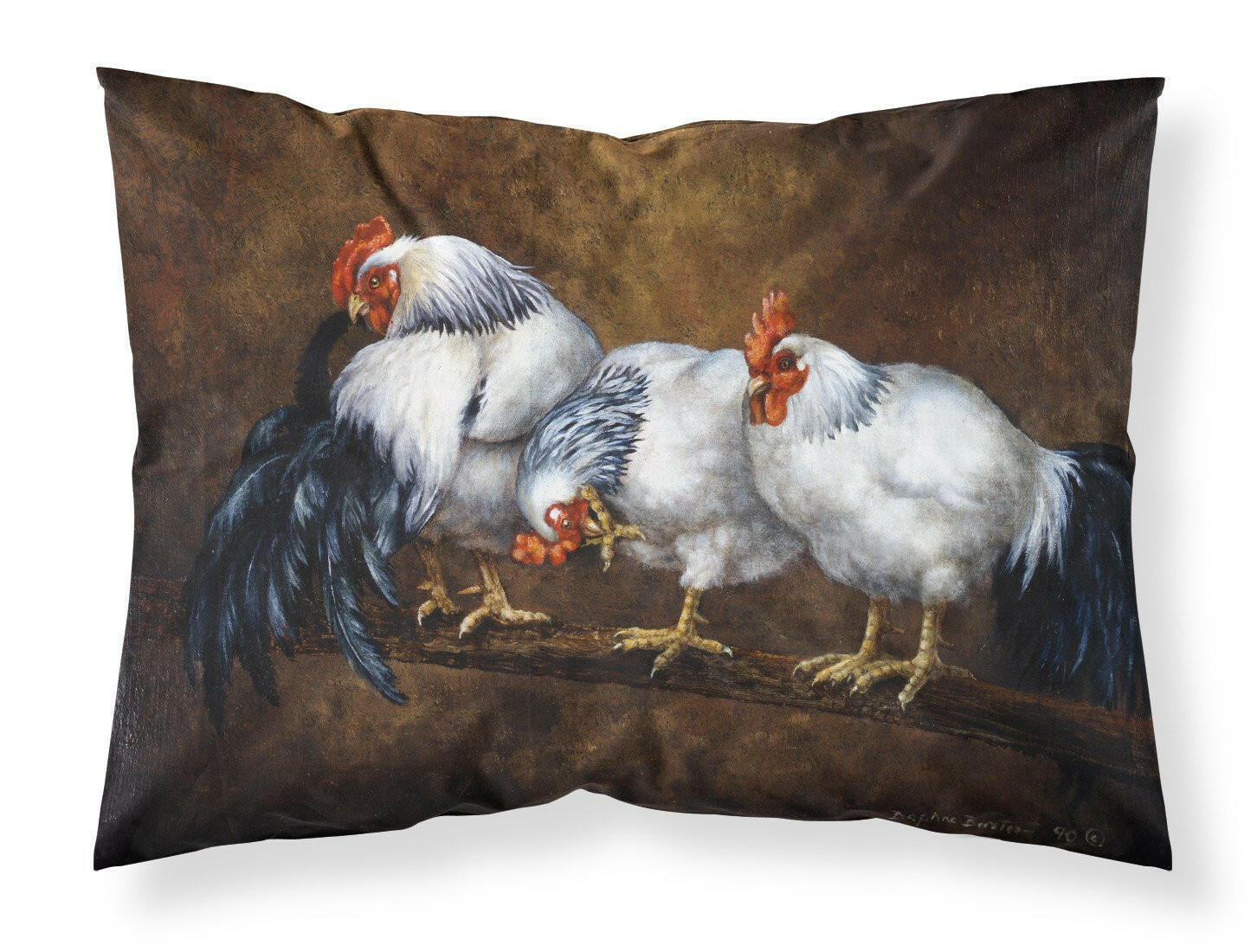 Roosting Rooster and Chickens Standard Pillowcase Lightweight Super Soft Easy Care Decorative Artwork Pillowcase, Standard