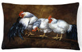 Roosting Rooster and Chickens Decorative Throw Pillow 12x16 Indoor Outdoor Accent Cushion, Fabric Cover with Insert for Sofa, Bed, Porch & Living Room