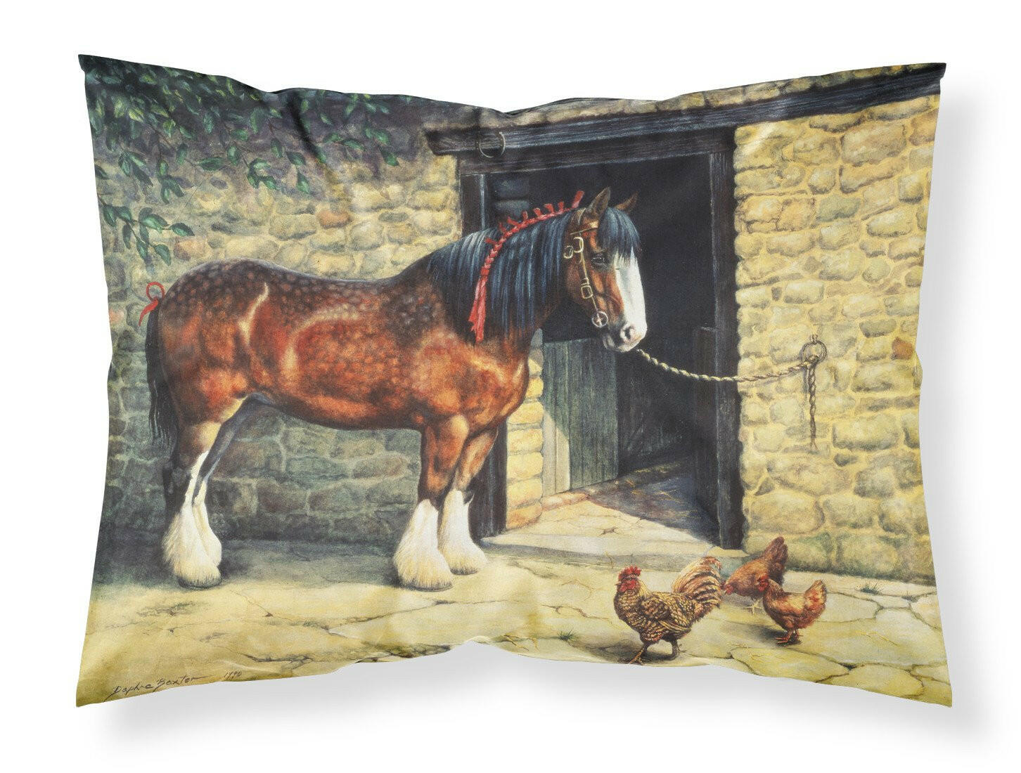 Horse and Chickens by Daphne Baxter Standard Pillowcase Lightweight Super Soft Easy Care Decorative Artwork Pillowcase, Standard
