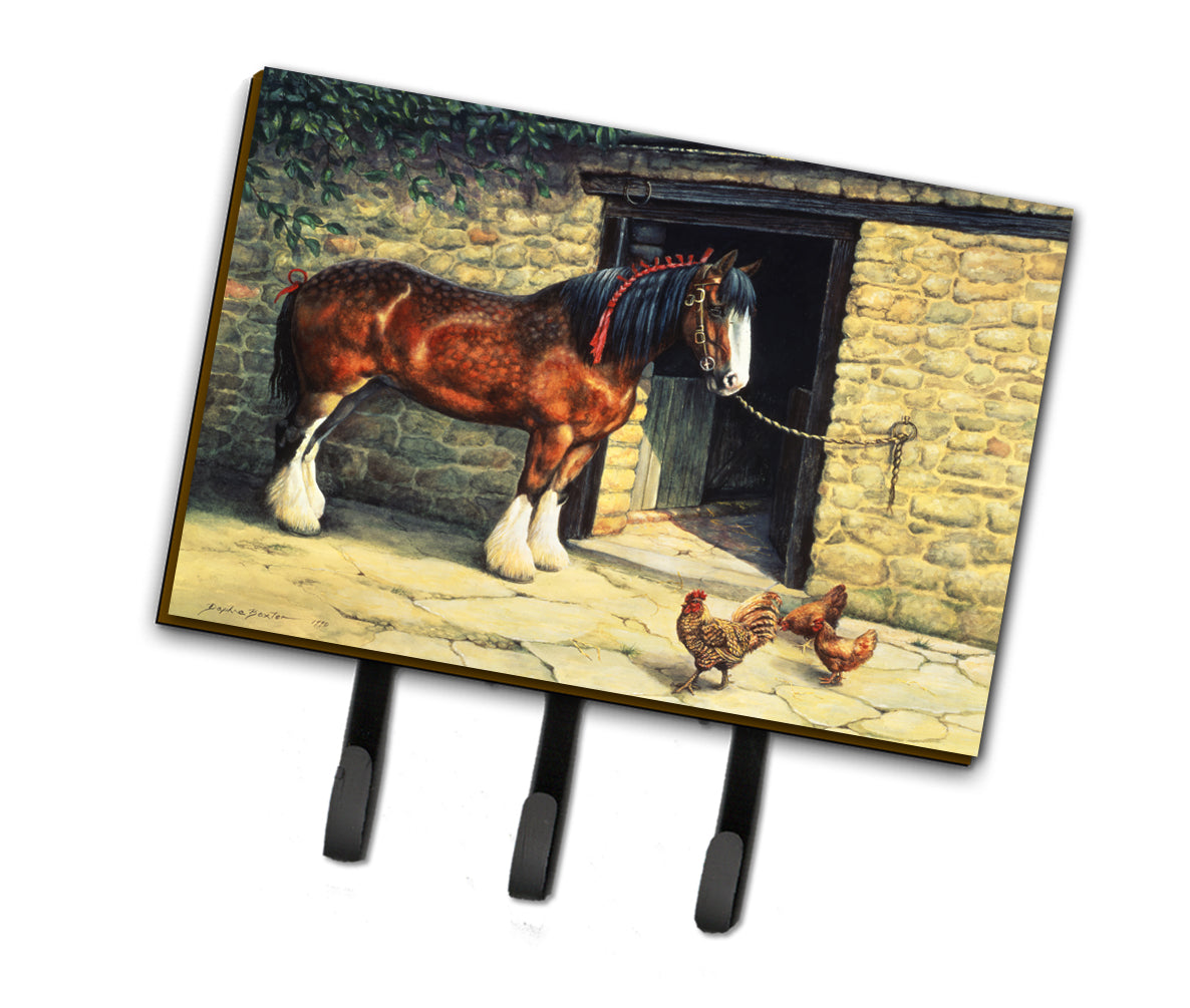 Horse and Chickens by Daphne Baxter Leash or Key Holder Wall Hooks, Coat Rack Wall Mount, for Hanging Keys, Towels, Aprons, Leashes