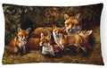 Fox Family Foxes by Daphne Baxter Decorative Throw Pillow 12x16 Indoor Outdoor Accent Cushion, Fabric Cover with Insert for Sofa, Bed, Porch & Living Room