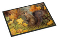 Grey Squirrel in Fall Leaves Doormat Indoor Outdoor 24H X 36W Front Door Mat Rugs for Entryway, Non Slip Washable Low Pile,