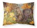 Grey Squirrel in Fall Leaves Standard Pillowcase Lightweight Super Soft Easy Care Decorative Artwork Pillowcase, Standard