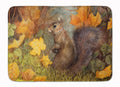 Grey Squirrel in Fall Leaves Memory Foam Kitchen Mat Machine Washable Anti-Fatigue Cushion Comfort Bath or Kitchen Rug
