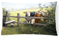 Cows in a Buttercup Meadow Decorative Throw Pillow 12x16 Indoor Outdoor Accent Cushion, Fabric Cover with Insert for Sofa, Bed, Porch & Living Room