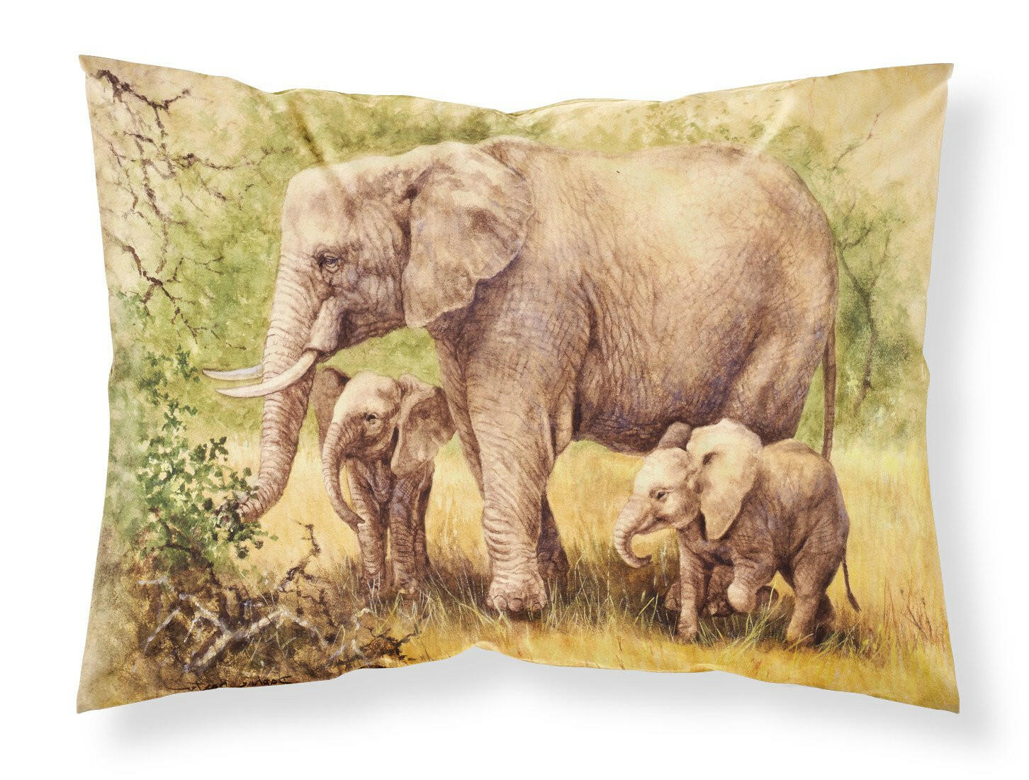Elephants by Daphne Baxter Standard Pillowcase Lightweight Super Soft Easy Care Decorative Artwork Pillowcase, Standard