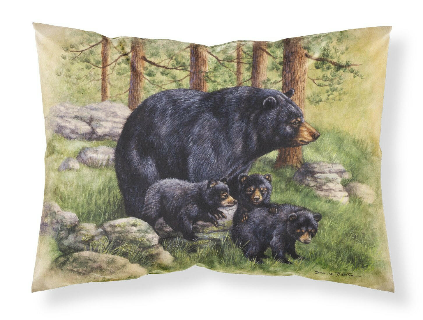 Black Bears by Daphne Baxter Standard Pillowcase Lightweight Super Soft Easy Care Decorative Artwork Pillowcase, Standard