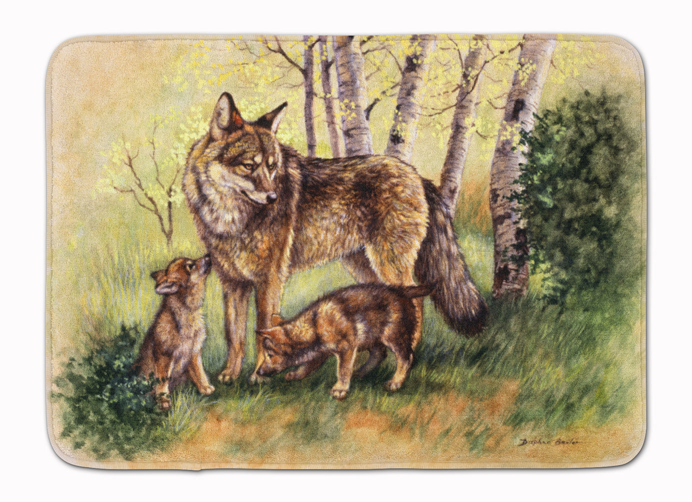 Wolf Wolves by Daphne Baxter Memory Foam Kitchen Mat Machine Washable Anti-Fatigue Cushion Comfort Bath or Kitchen Rug