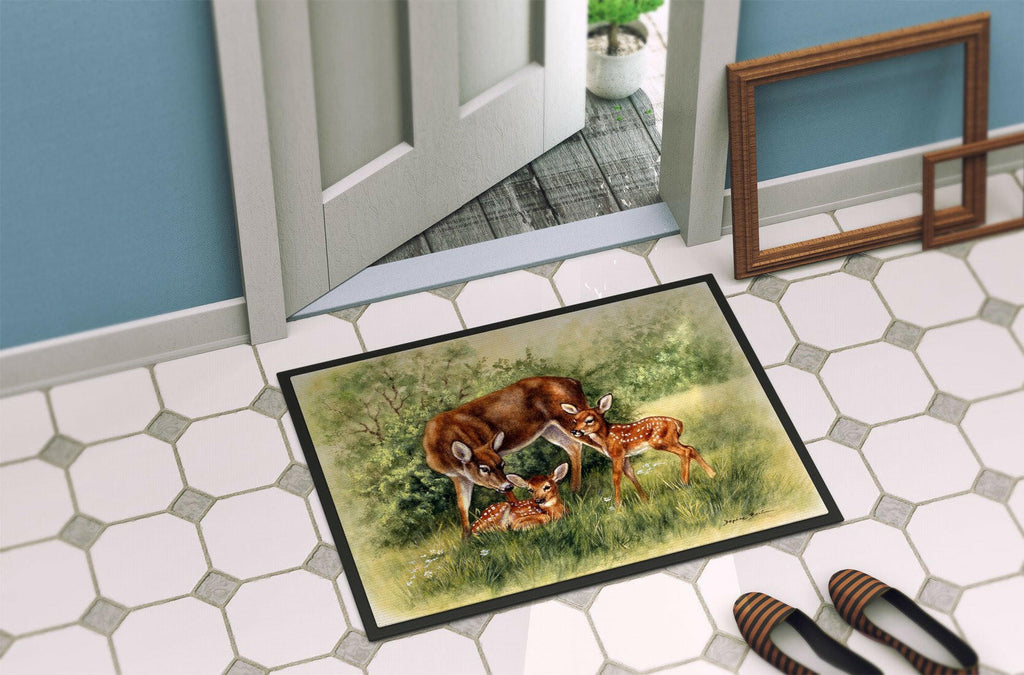 Deer by Daphne Baxter Doormat Indoor Outdoor 24H X 36W Front Door Mat Rugs for Entryway, Non Slip Washable Low Pile,