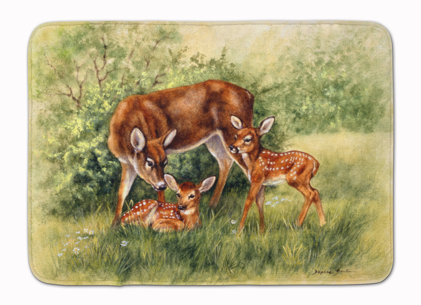 Deer by Daphne Baxter Memory Foam Kitchen Mat Machine Washable Anti-Fatigue Cushion Comfort Bath or Kitchen Rug