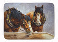 Horses Taking a Drink of Water Memory Foam Kitchen Mat Machine Washable Anti-Fatigue Cushion Comfort Bath or Kitchen Rug