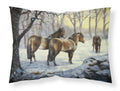 Horses in Snow by Daphne Baxter Standard Pillowcase Lightweight Super Soft Easy Care Decorative Artwork Pillowcase, Standard
