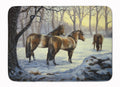 Horses in Snow by Daphne Baxter Memory Foam Kitchen Mat Machine Washable Anti-Fatigue Cushion Comfort Bath or Kitchen Rug