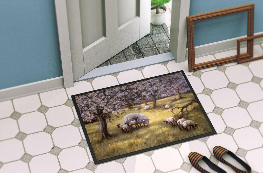 Sheep by Daphne Baxter Doormat Indoor Outdoor 24H X 36W Front Door Mat Rugs for Entryway, Non Slip Washable Low Pile,
