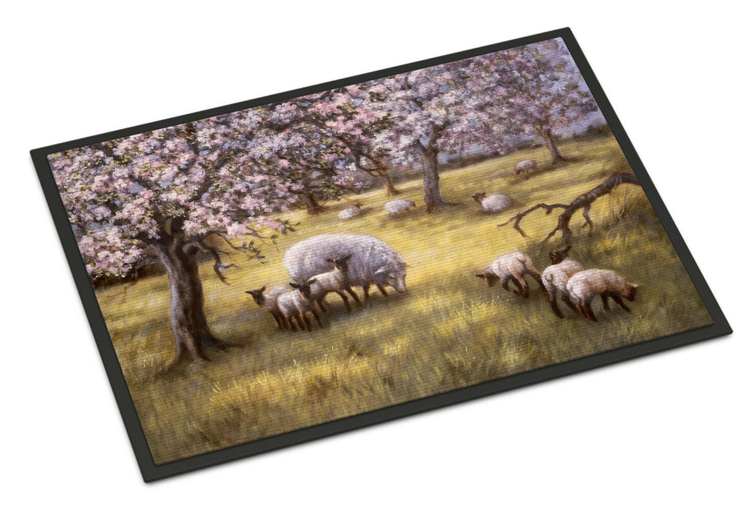 Sheep by Daphne Baxter Doormat Indoor Outdoor 18H X 27W Front Door Mat Rugs for Entryway, Non Slip Washable