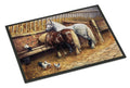 Horses Eating with the Chickens Doormat Indoor Outdoor 18H X 27W Front Door Mat Rugs for Entryway, Non Slip Washable