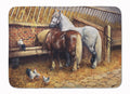 Horses Eating with the Chickens Memory Foam Kitchen Mat Machine Washable Anti-Fatigue Cushion Comfort Bath or Kitchen Rug