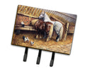 Horses Eating with the Chickens Leash or Key Holder Wall Hooks, Coat Rack Wall Mount, for Hanging Keys, Towels, Aprons, Leashes