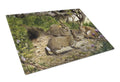 Rabbits and the Rabbit Hole Cutting Board Tempered Glass Kitchen Cutting Surface, Heat Resistant Chopping, Non-Slip Feet, Food Prep & Serving