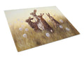 Rabbits in the Dandelions Cutting Board Tempered Glass Kitchen Cutting Surface, Heat Resistant Chopping, Non-Slip Feet, Food Prep & Serving