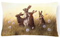 Rabbits in the Dandelions Decorative Throw Pillow 12x16 Indoor Outdoor Accent Cushion, Fabric Cover with Insert for Sofa, Bed, Porch & Living Room
