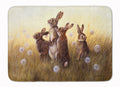 Rabbits in the Dandelions Memory Foam Kitchen Mat Machine Washable Anti-Fatigue Cushion Comfort Bath or Kitchen Rug