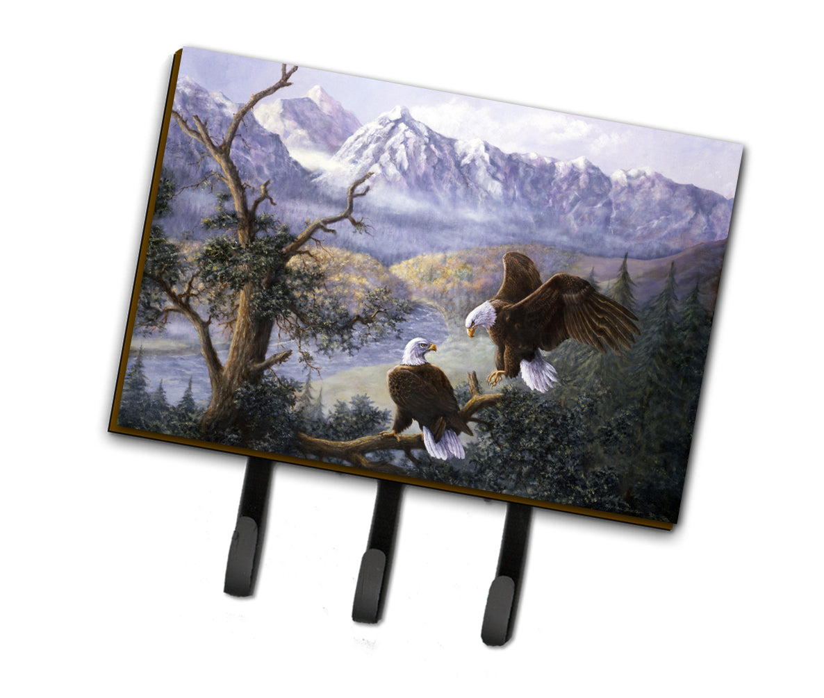 Eagles by Daphne Baxter Leash or Key Holder Wall Hooks, Coat Rack Wall Mount, for Hanging Keys, Towels, Aprons, Leashes