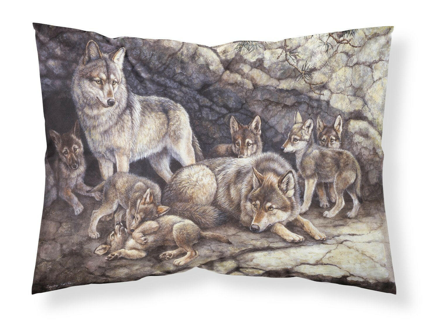 Wolf Wolves by the Den Standard Pillowcase Lightweight Super Soft Easy Care Decorative Artwork Pillowcase, Standard