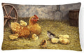 Chicken Hen and Her Chicks Decorative Throw Pillow 12x16 Indoor Outdoor Accent Cushion, Fabric Cover with Insert for Sofa, Bed, Porch & Living Room