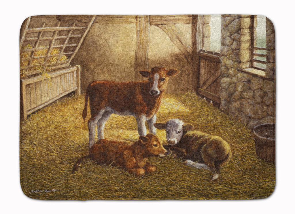 Cows Calves in the Barn Memory Foam Kitchen Mat Machine Washable Anti-Fatigue Cushion Comfort Bath or Kitchen Rug