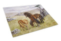 Horses in the Meadow Cutting Board Tempered Glass Kitchen Cutting Surface, Heat Resistant Chopping, Non-Slip Feet, Food Prep & Serving