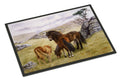 Horses in the Meadow Doormat Indoor Outdoor 18H X 27W Front Door Mat Rugs for Entryway, Non Slip Washable
