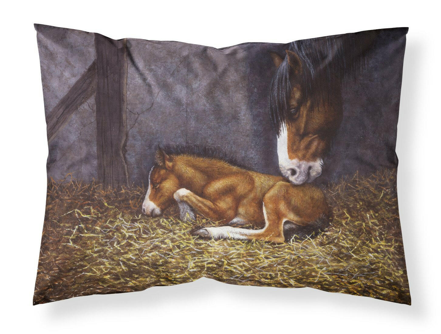 Horse and Her Foal Standard Pillowcase Lightweight Super Soft Easy Care Decorative Artwork Pillowcase, Standard
