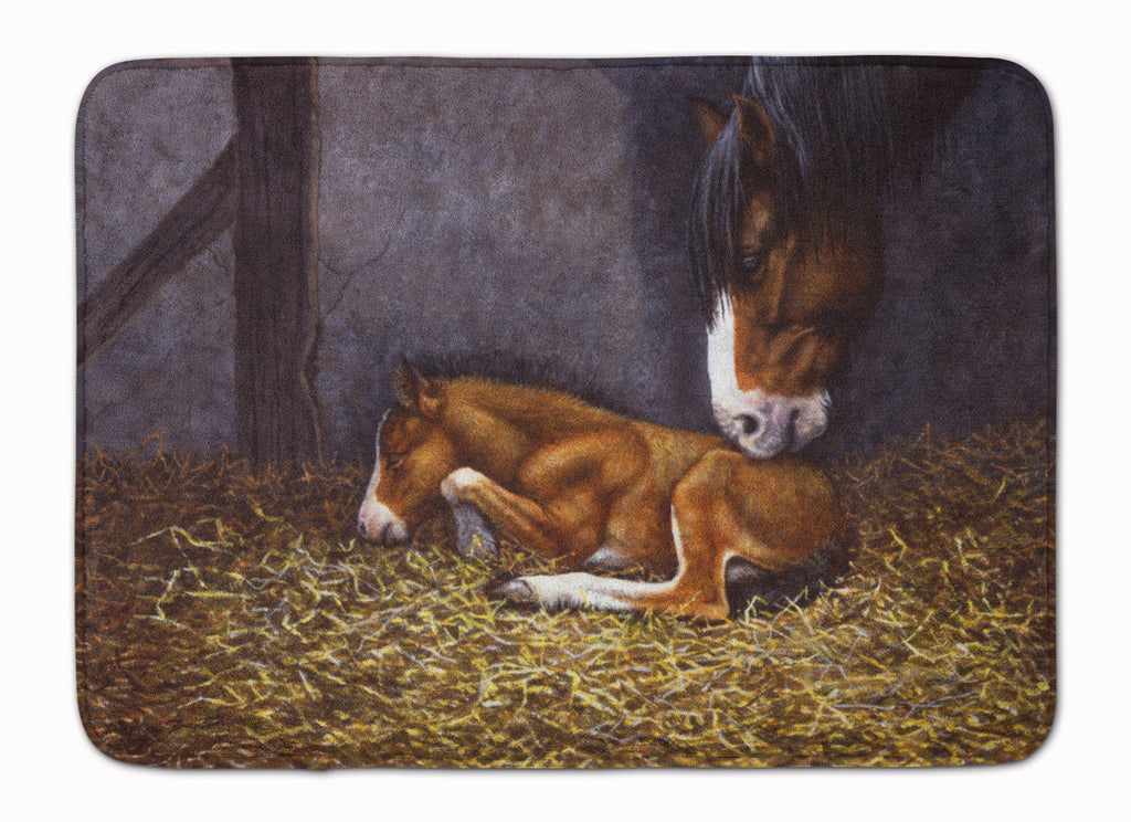 Horse and Her Foal Memory Foam Kitchen Mat Machine Washable Anti-Fatigue Cushion Comfort Bath or Kitchen Rug