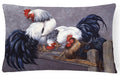 Roosters Roosting Decorative Throw Pillow 12x16 Indoor Outdoor Accent Cushion, Fabric Cover with Insert for Sofa, Bed, Porch & Living Room