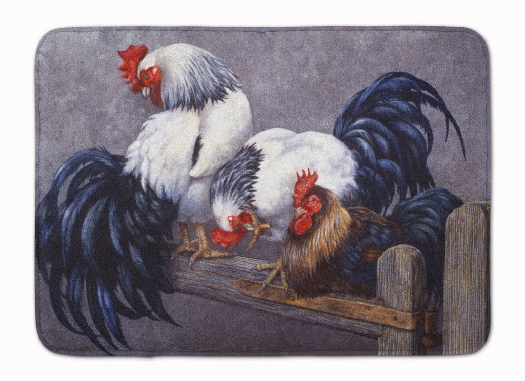 Roosters Roosting Memory Foam Kitchen Mat Machine Washable Anti-Fatigue Cushion Comfort Bath or Kitchen Rug