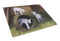 Goats by Daphne Baxter Cutting Board Tempered Glass Kitchen Cutting Surface, Heat Resistant Chopping, Non-Slip Feet, Food Prep & Serving