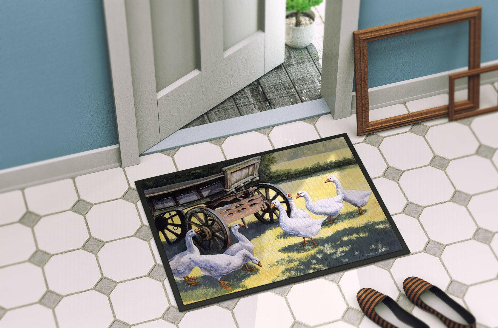 Geese by Daphne Baxter Doormat Indoor Outdoor 24H X 36W Front Door Mat Rugs for Entryway, Non Slip Washable Low Pile,