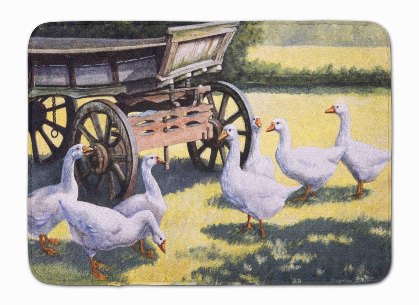 Geese by Daphne Baxter Memory Foam Kitchen Mat Machine Washable Anti-Fatigue Cushion Comfort Bath or Kitchen Rug
