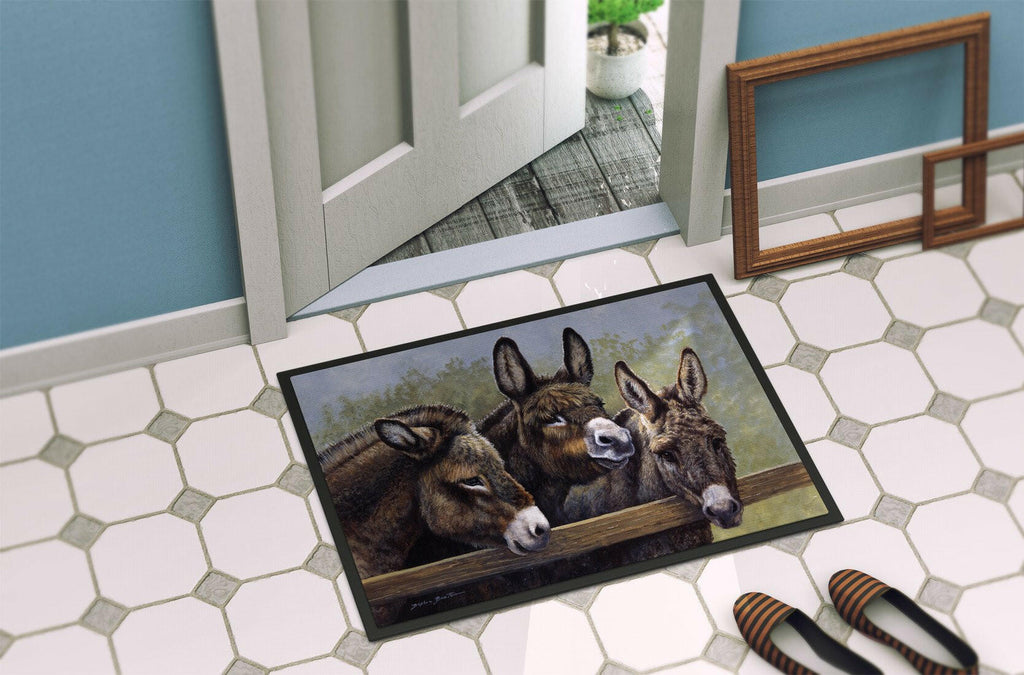 Donkeys by Daphne Baxter Doormat Indoor Outdoor 24H X 36W Front Door Mat Rugs for Entryway, Non Slip Washable Low Pile,