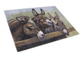 Donkeys by Daphne Baxter Cutting Board Tempered Glass Kitchen Cutting Surface, Heat Resistant Chopping, Non-Slip Feet, Food Prep & Serving