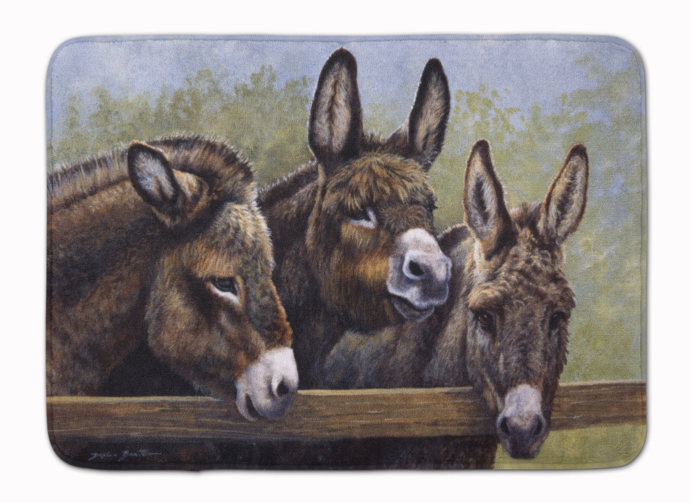 Donkeys by Daphne Baxter Memory Foam Kitchen Mat Machine Washable Anti-Fatigue Cushion Comfort Bath or Kitchen Rug