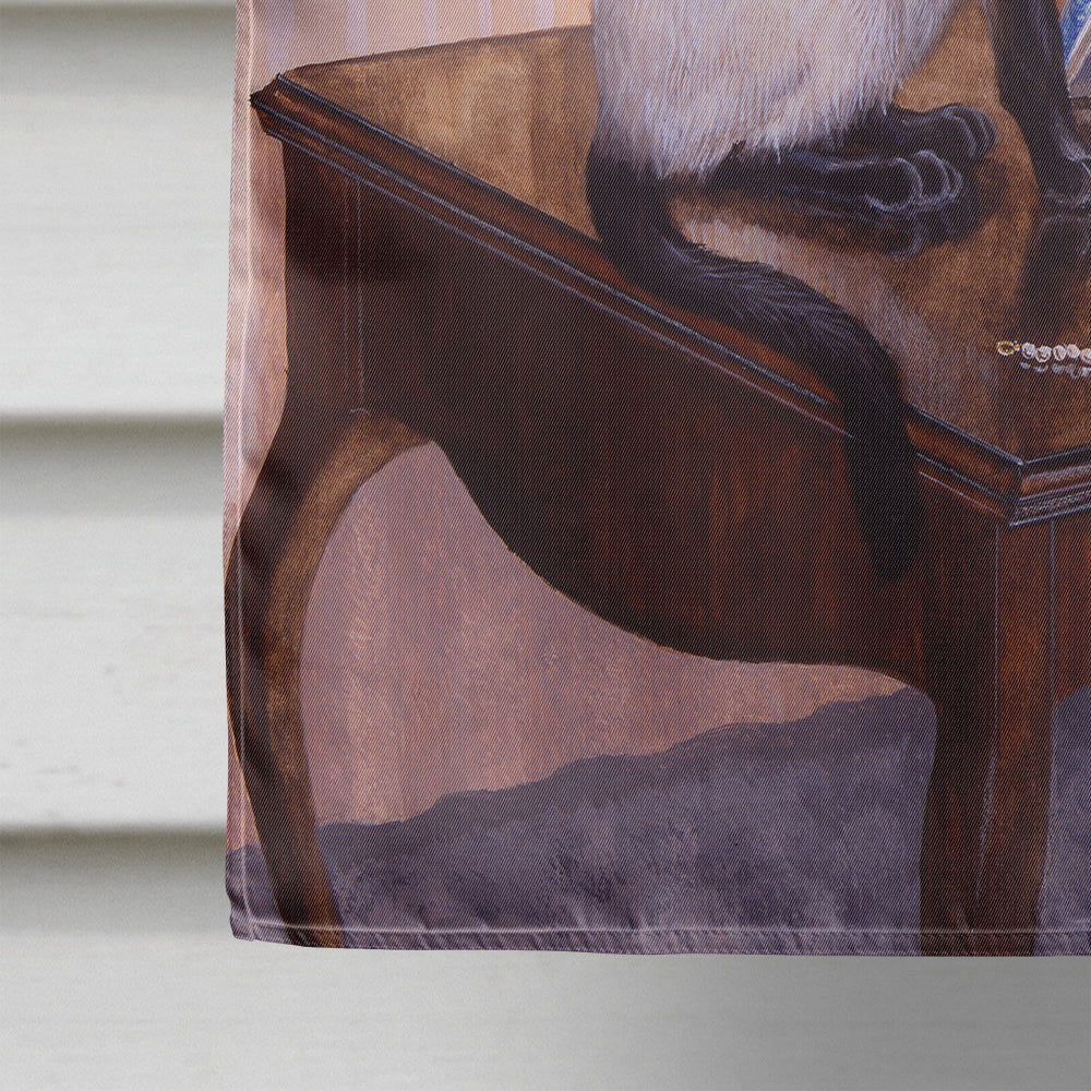 On The Dresser Siamese cat House Flag 28x40 Porch Sleeve Pole Decorative Outside Yard Banner Artwork Wall Hanging, Polyester