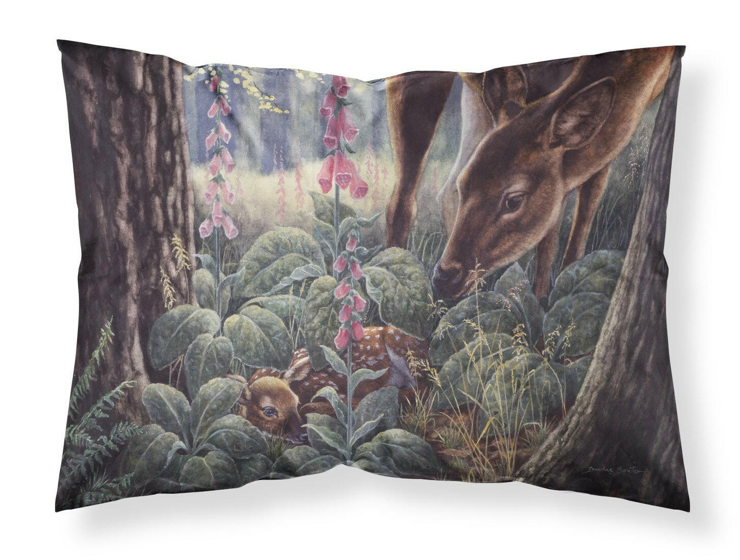 Doe and Fawn Deer Standard Pillowcase Lightweight Super Soft Easy Care Decorative Artwork Pillowcase, Standard
