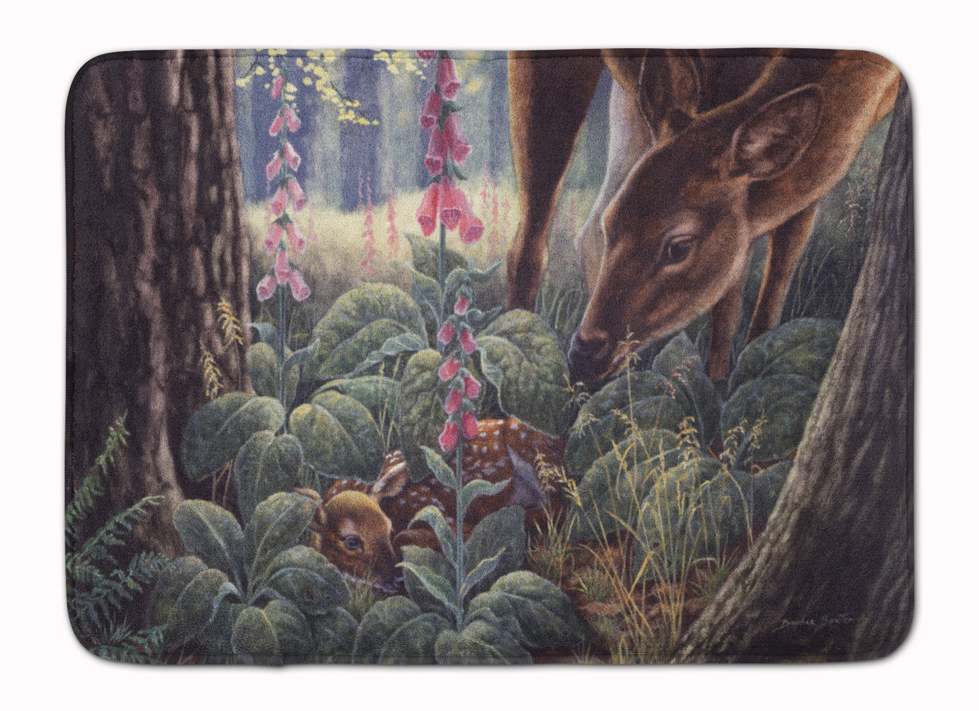 Doe and Fawn Deer Memory Foam Kitchen Mat Machine Washable Anti-Fatigue Cushion Comfort Bath or Kitchen Rug
